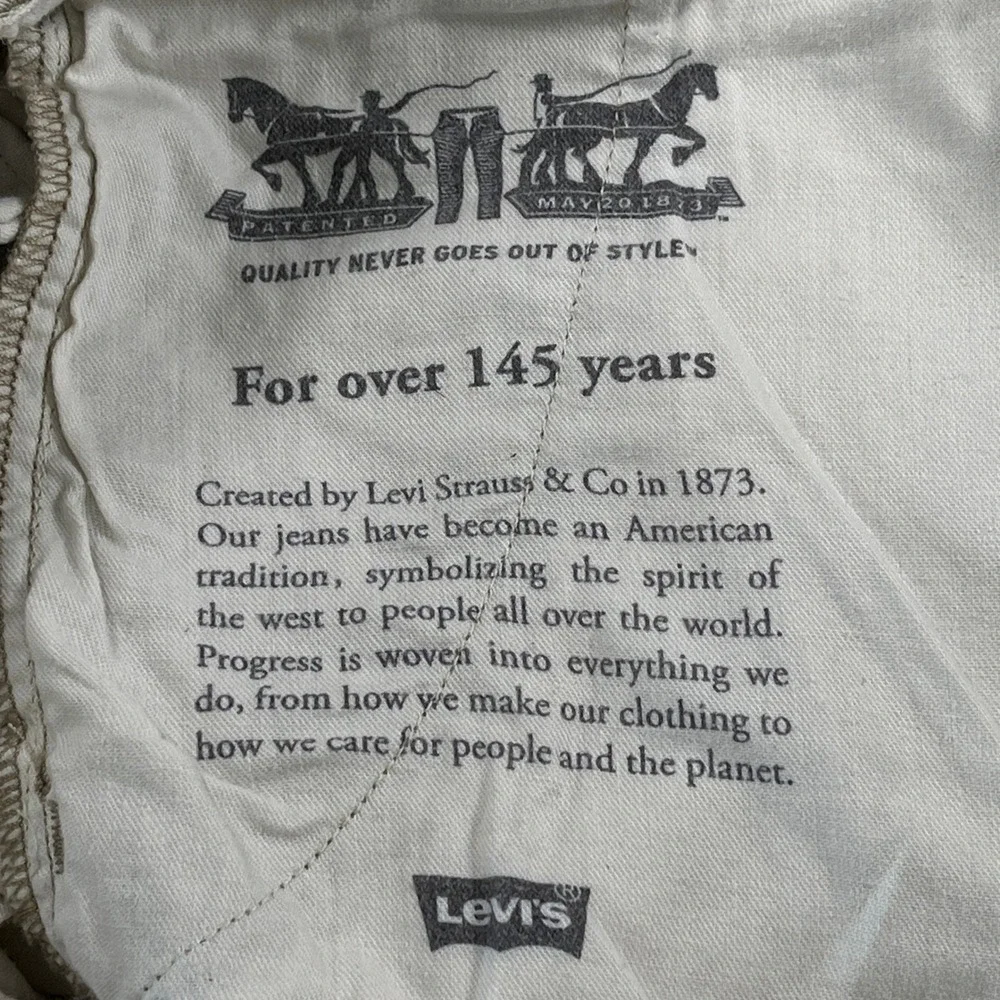 Levi Strauss Chino Pants Mens 34x32 Khaki Excellent Straight Leg Twill 329410024